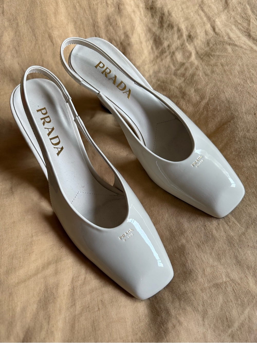 PRADA Patent Leather Slingback 85MM Pumps $1200 😮‍💨 Sz 7 / 37 - Picture 2 of 9
